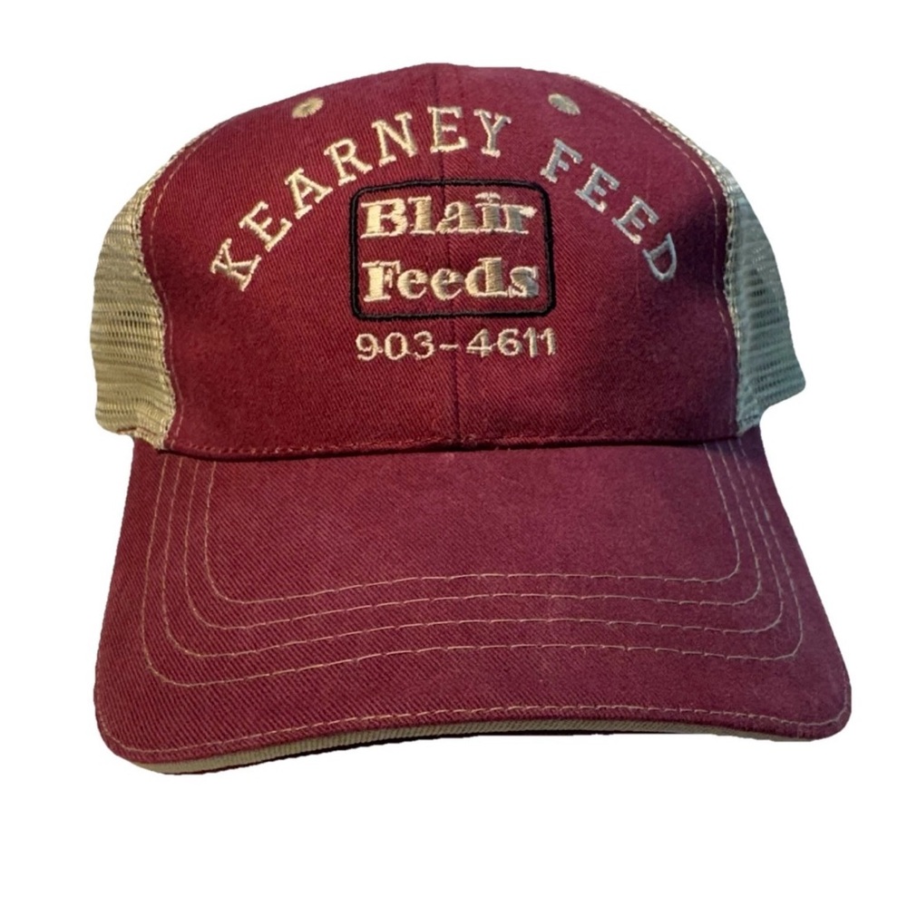 Kearney Feed Maroon and Tan Cap